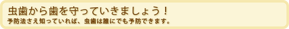 虫歯から歯を守っていきましょう！