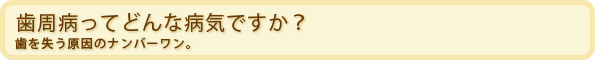 歯周病ってどんな病気ですか？